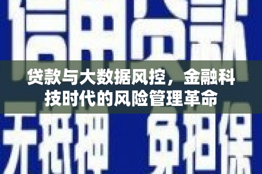 后里贷款与大数据风控，金融科技时代的风险管理革命