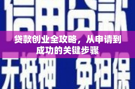 后里贷款创业全攻略，从申请到成功的关键步骤