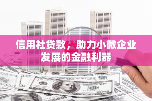 后里信用社贷款，助力小微企业发展的金融利器