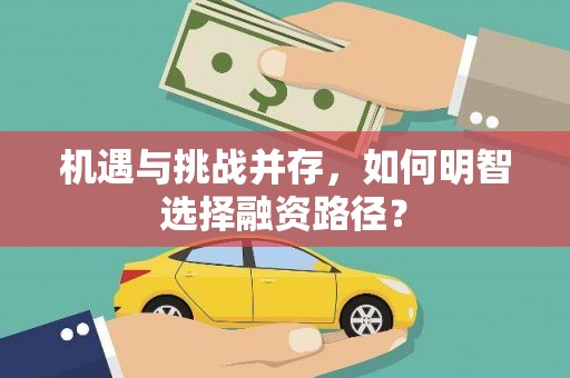 后里机遇与挑战并存，如何明智选择融资路径？