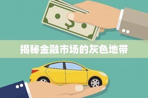 后里揭秘金融市场的灰色地带